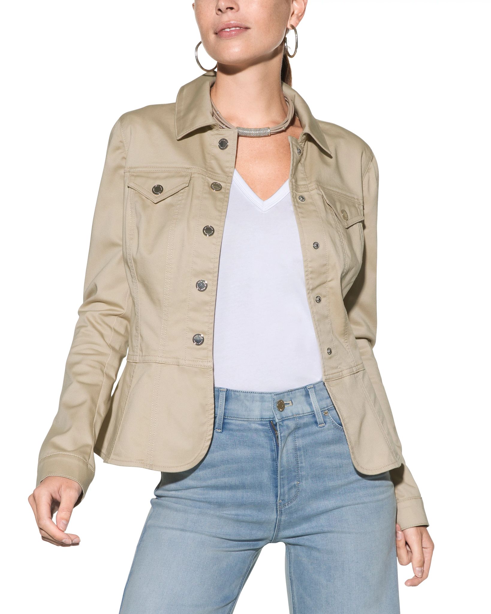 Outlet WHBM Casual Peplum Jacket White House Black Market